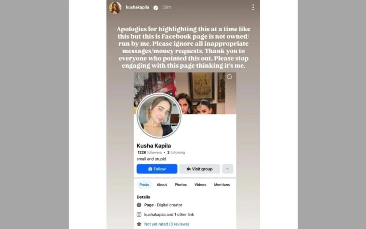Facebook Sponsor Inappropriate Kusha Kapila Warns Fans About Fake Facebook Account Sending ...