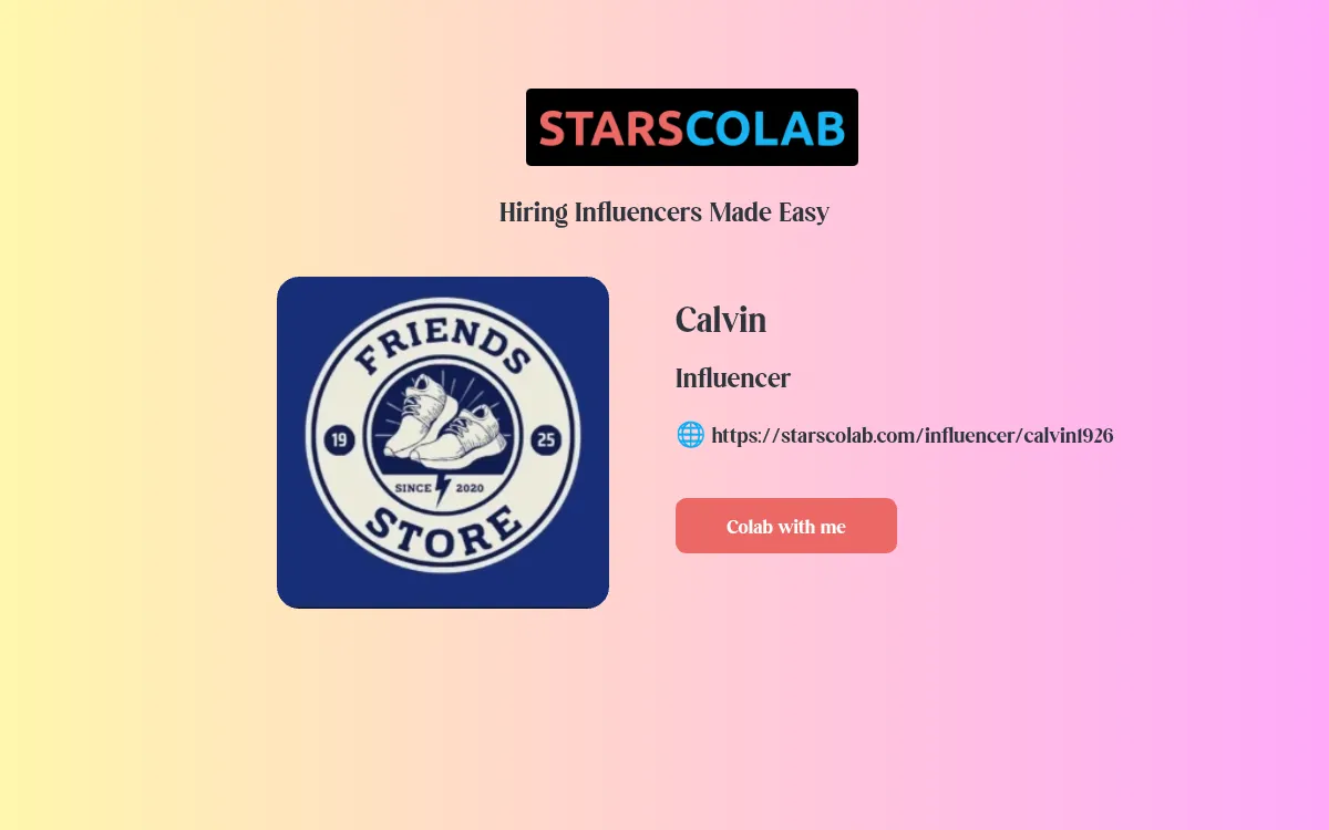 Colab with Calvin - Influencer in india